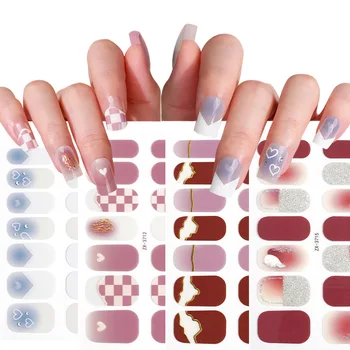 1 лист 3D трехмерных любовных водонепроницаемых наклеек для ногтей с бриллиантами, которые полностью обертываются полосками гелевых наклеек для ногтей, требуется градиентная обертка для ногтей