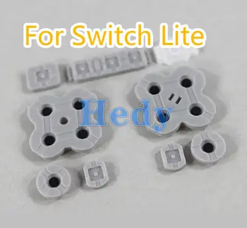 10 комплектов токопроводящих резиновых силиконовых накладок для кнопок для Nintendo Switch Lite Запасные части для консоли JoyCon Слева и справа