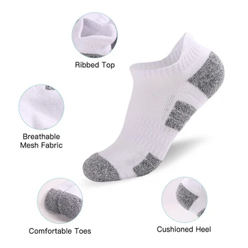 10 упаковок носков для бега для мужчин и женщин, дышащие спортивные носки до щиколотки с мягкой подкладкой, носки с глубоким вырезом, спорт на открытом воздухе, пешие прогулки, бег