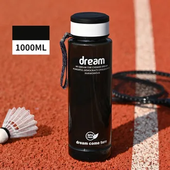1000 МЛ Пластиковая красочная спортивная чашка для воды на открытом воздухе, портативные студенческие бутылки для воды, кружка с веревкой, Простой контейнер для воды
