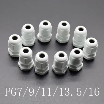 10шт IP68 белый PG7 PG9 PG11 PG13.5 PG16 для 3-6,5 мм-14 мм Проволочного Кабеля CE Водонепроницаемый Нейлоновый Пластиковый Кабельный Вводной Разъем
