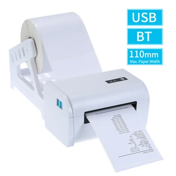 110 мм принтер этикеток для доставки BT с подставкой USB-кабель Высокоскоростной прямой термопринтер для изготовления чековых этикеток, наклейка для штрих-кода