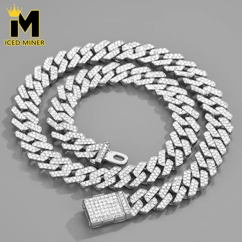 12 мм Покрытое льдом Кубинское ожерелье-цепочка для женщин и мужчин, браслет со стразами, ювелирные изделия в стиле хип-хоп