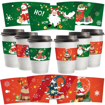 24шт Рождественских одноразовых стаканчиков, высококачественный материал, широкое применение для кофейного бизнеса, магазинов.