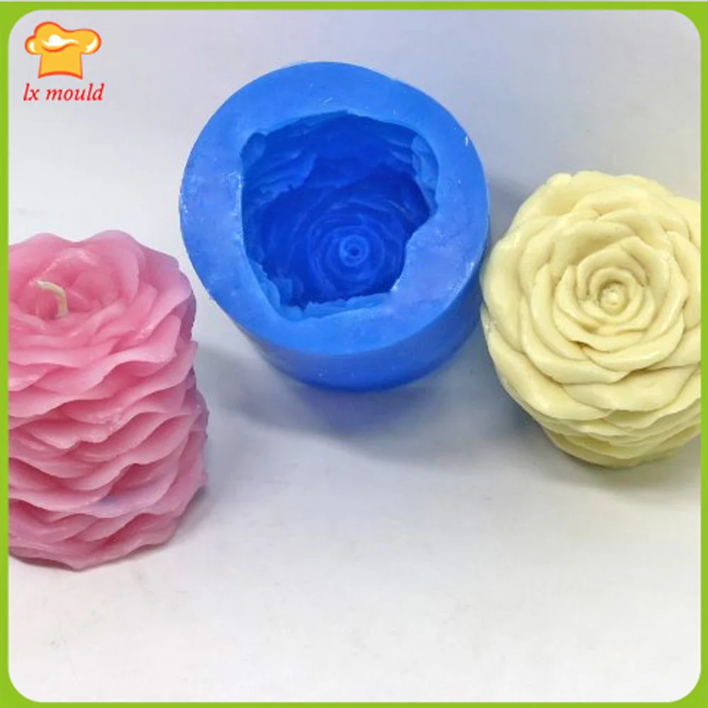 3D Цилиндр с перекрытием, силиконовые формы в виде лепестков роз, Форма для выпечки шоколадного торта на День Святого Валентина, форма для выпечки полимерного мыла, свеча . ' - ' . 0