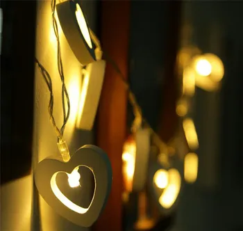 Chicinlife 10 светодиодных рождественских гирлянд в виде деревянного сердца, Ночная Светодиодная лампа, самодельные подвесные Новогодние Свадебные украшения, принадлежности для вечеринок