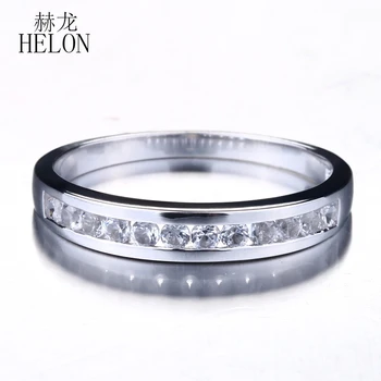 HELON Moissanite Ring Solid 10k Белое Золото VVS/DEF Color Выращенный В Лаборатории Муассанит С Бриллиантом Обручальное Кольцо Для Женщин Изысканные Ювелирные Изделия
