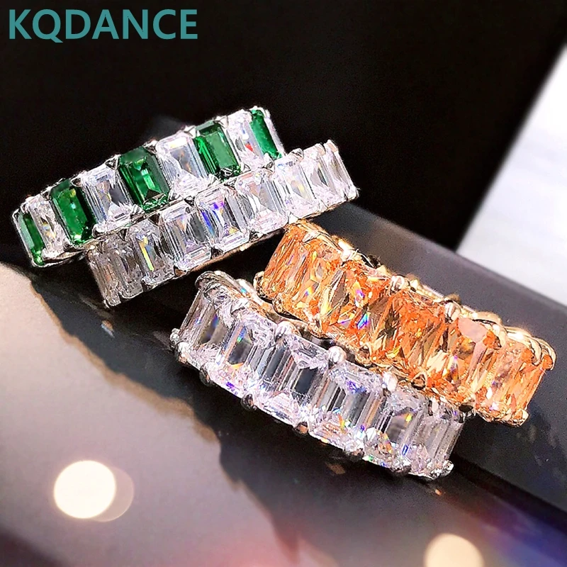 KQDANCE 100% Кольца из стерлингового серебра 925 пробы Для женщин или мужчин Свадебные Подарки для помолвки Изумрудное кольцо Ювелирные изделия для вечеринок оптом . ' - ' . 0
