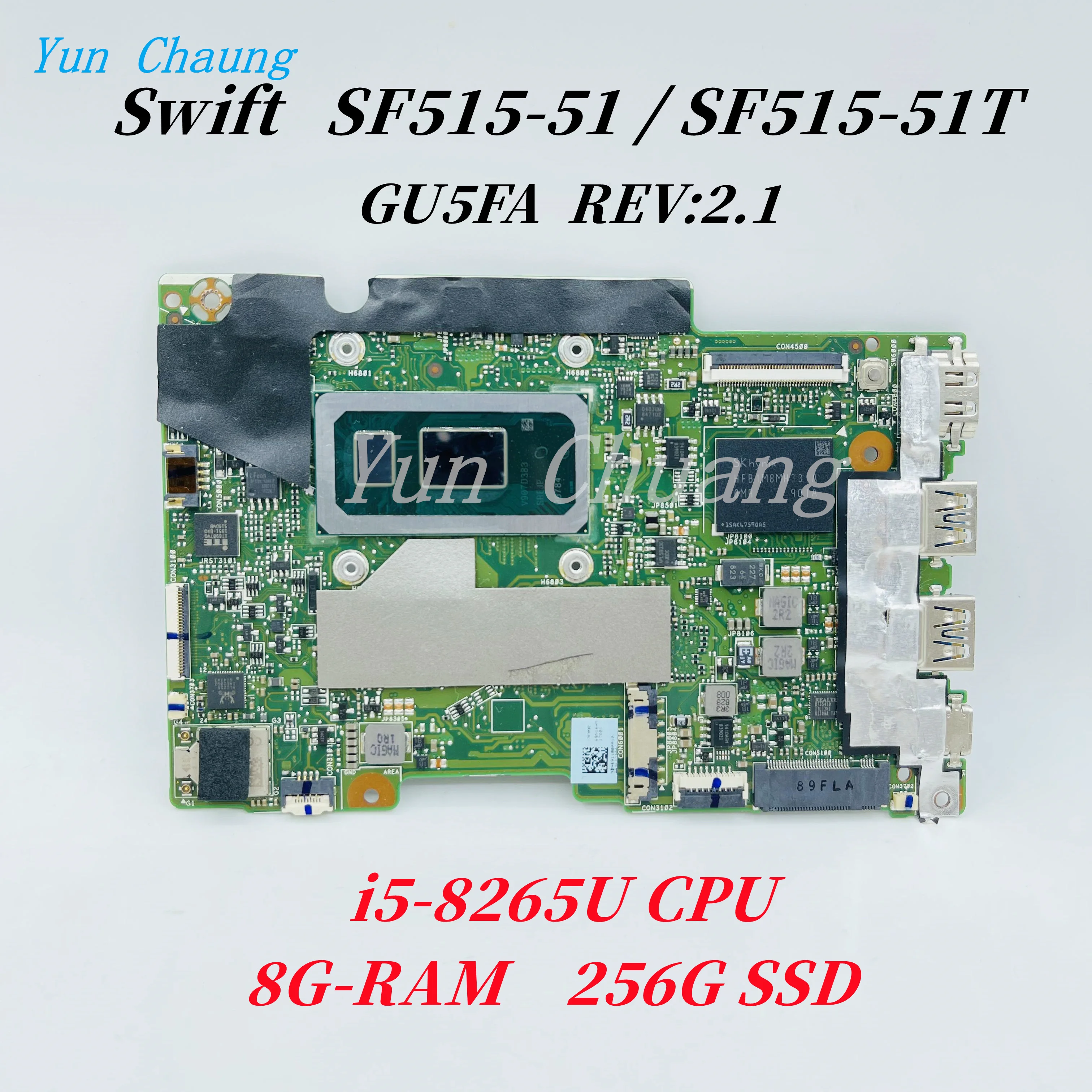 NBH6911001 NB.H6911.001 Для Acer Swift 5 SF515-51 SF515-51T Материнская плата ноутбука GU5FA Материнская плата С процессором i5-8265U 8G RAM 256G SSD . ' - ' . 0