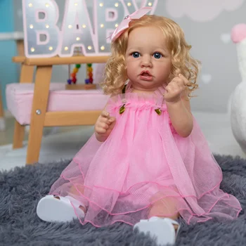 NPK 55 см реалистичная силиконовая кукла saskia reborn, популярная кукла для новорожденных с длинными волосами, коллекционная художественная кукла