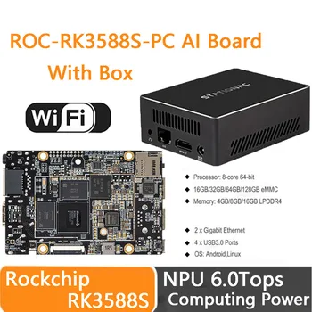 ROC-RK3588S-Материнская плата ПК Компьютерная приставка Rockchip RK3588 8K AI Computing 8-ядерный 64-разрядный процессор 4GB / 8GB / 16GB LPDDR4 NPU 6Tops Android Linux