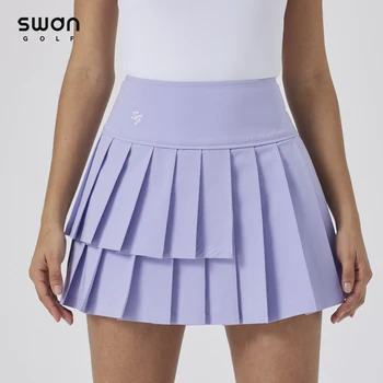 SG Новая женская плиссированная юбка для гольфа с высокой талией, тонкие спортивные короткие юбки на открытом воздухе, дышащие нерегулярные шорты