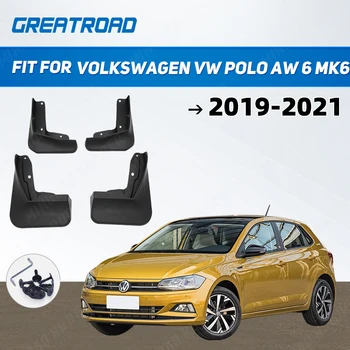 Автомобильные Брызговики Передние Задние Брызговики Брызговики На Крыло Брызговики Для Volkswagen VW Polo AW 6 MK6 2019 2020 2021 Комплект Грязных Щитков