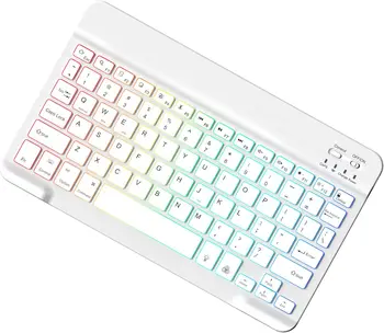 Белая 10-дюймовая подсветка для клавиатуры iPad с подсветкой Bluetooth-клавиатуры для IOS Android Windows Беспроводная клавиатура