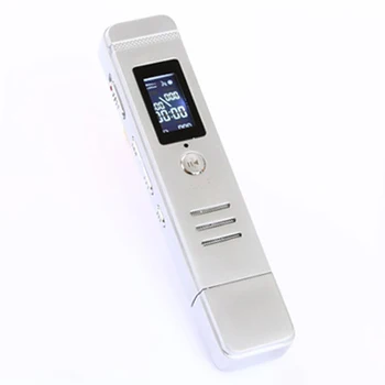 Бесплатный DHL EMS USB Цифровой диктофон Портативный профессиональный маленький серебристый мини-рекордер объемом 8 ГБ Поддержка MP3 / WMA / WAV Продажи /Оптовая торговля
