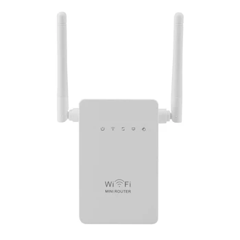 Беспроводной ретранслятор WiFi 300 Мбит/с, удлинитель, усилитель с двойной антенной для Wi-Fi сигнала, сетевой диапазон Wi-Fi Маршрутизатор с точкой доступа 2.4 G