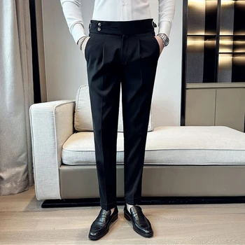 Весенне-летние брюки British Naples, мужские облегающие брюки в корейском стиле, повседневные брюки