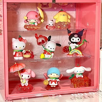 Весь набор, 8 коробок, серия Strawberry Park, MyMelody/Kuromi /PomPomPurin/Cinnamoroll, игрушки-фигурки, подарки для детей
