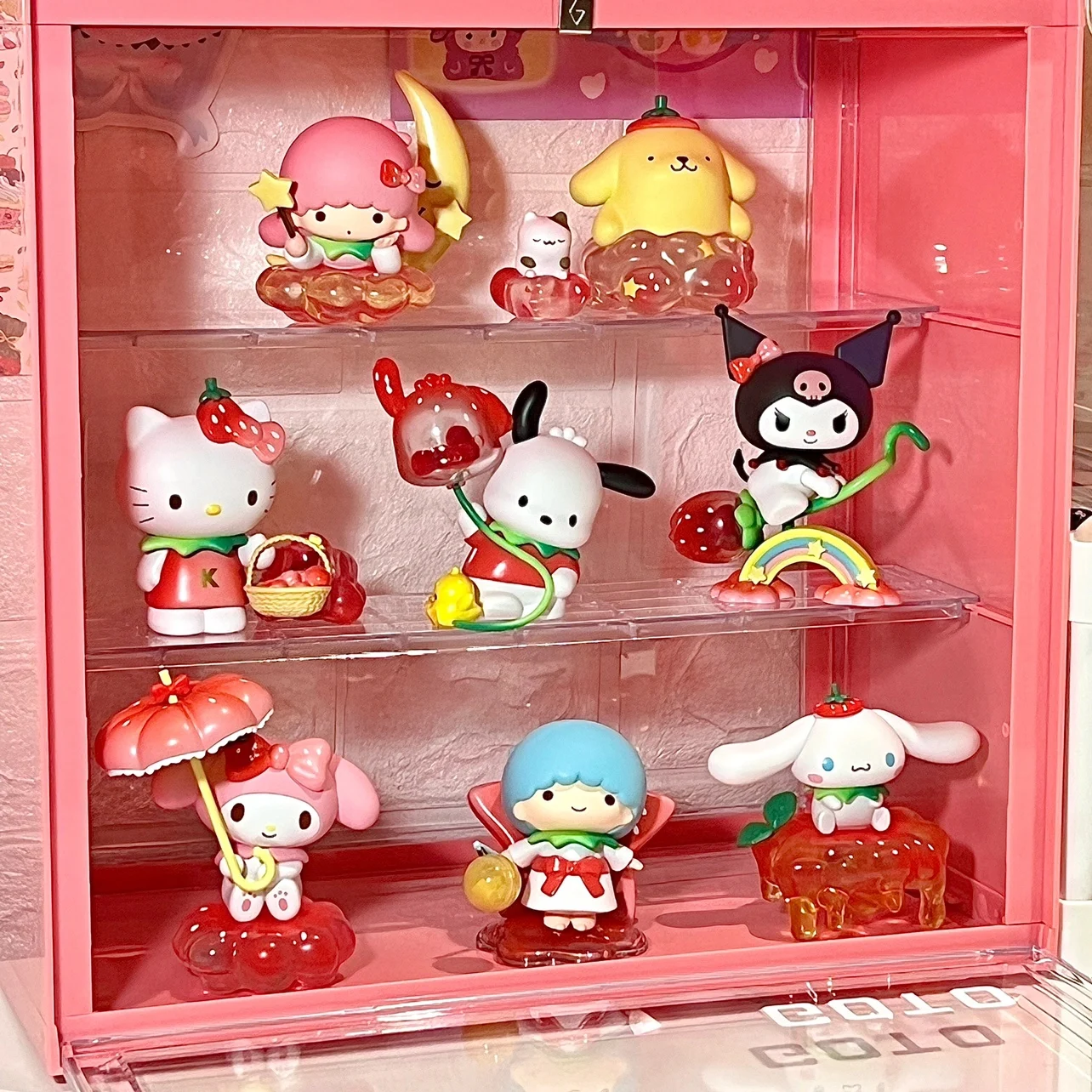 Весь набор, 8 коробок, серия Strawberry Park, MyMelody/Kuromi /PomPomPurin/Cinnamoroll, игрушки-фигурки, подарки для детей . ' - ' . 0