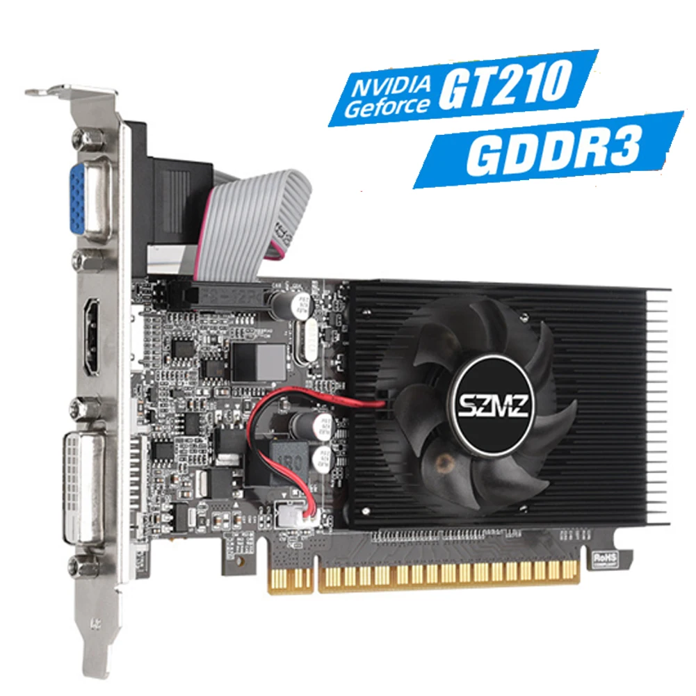Видеокарта GT 210 1 ГБ Видеокарты PCI-E Pcie 2.0 X16 VGA DVI Видеокарта GT210 1 ГБ Видеокарта Для NVIDIA Geforce 1 ГБ PC GPU . ' - ' . 0