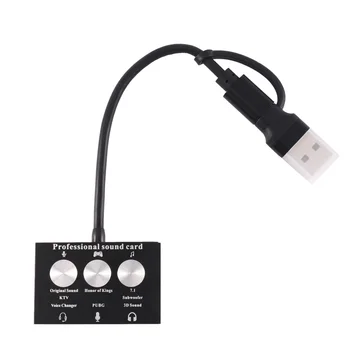 Внешняя звуковая карта USB Type-C Live Game K Song USB to Audio 3,5-мм микрофон аудиоадаптер Звуковая карта