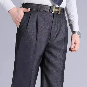 Высококачественные мужские классические брюки для костюма, весенне-летние брюки, осенние брюки с высокой талией, деловые повседневные брюки, прямая поставка A148