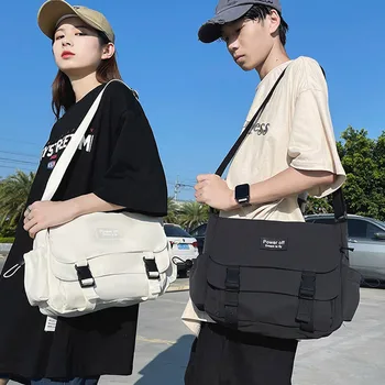 Женская сумка через плечо в уличном стиле, большие вместительные повседневные сумки в стиле хип-хоп, нейлоновая сумка-мессенджер Унисекс, модный тренд, сумка для телефона и кошелек