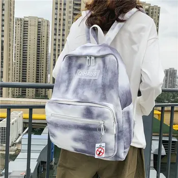 Женский рюкзак из холста, окрашенный галстуком, с несколькими карманами, школьные сумки для подростков, студенческая сумка для книг, рюкзак для путешествий Mochila