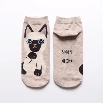 Забавные Милые Японские мультяшные Женские носки с животными, Kawaii Cat Dog, Короткие носки-лодочки, Корейская мода, Повседневные носки для девочек, Весна
