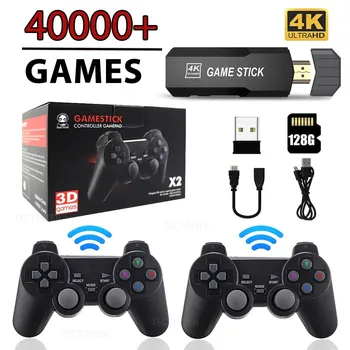 Игровая приставка HD GD10 4k 64G TV Game Stick с более чем 30000 играми, портативный игровой плеер, Беспроводной геймпад-контроллер