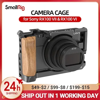 Клетка SmallRig для камер Sony RX100 VII и RX100 VI с Деревянной Боковой ручкой Для крепления холодного Башмака для Микрофона Варианты DIY 2434