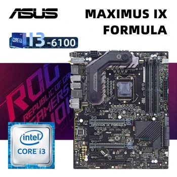 комплект материнской платы Intel Z270 ASUS ROG MAXIMUS IX FORMULA + I3 6100 cpu LGA 1151 PCI-E 3.0 USB3.1 DDR4 64GB 2 × M.2 USB3.1 ATX