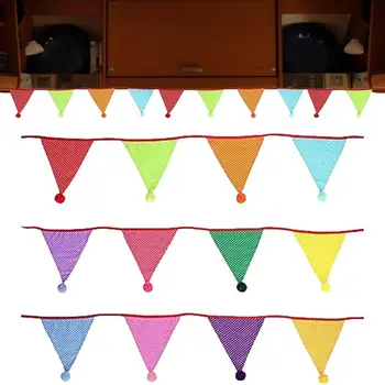 Красочные флаги с вымпелами, Многоцветный Тканевый треугольник, Радужный флаг, Многоразовый Треугольный флаг для вечеринок по случаю дня рождения, церемоний, кухни