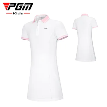 Летнее платье для девочек PGM Golf с коротким рукавом, наряды для гольфа для девочек QZ092