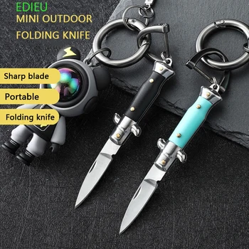 Мини-многофункциональный складной нож EDC, портативное кольцо для ключей, Овощечистка для кемпинга, брелок для выживания на открытом воздухе.