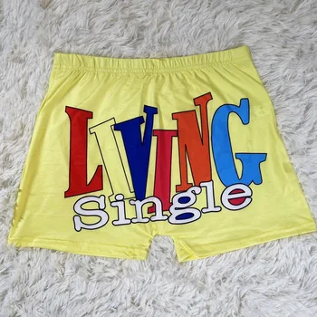 Мини-шорты с принтом Snickers, сексуальные пляжные шорты для фитнеса, сексуальные байкерские шорты Candy Shorts, облегающие шорты с высокой талией, желтые