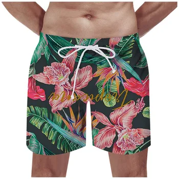 Мужские шорты с принтом, Новые Гавайские Пляжные Модные Дышащие Повседневные Брюки, Мужские Шорты Pantalones Cortos De Hombre шорты мужские