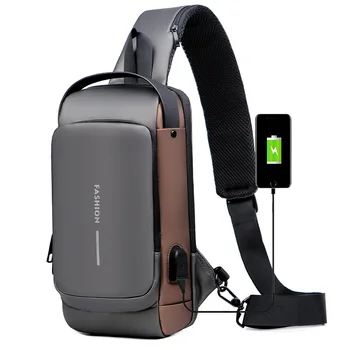 Нагрудная сумка для мужчин, сумка через плечо, водонепроницаемая USB-сумка через плечо, Противоугонная сумка для путешествий, нагрудный слинг, модный роскошный Дизайнерский рюкзак