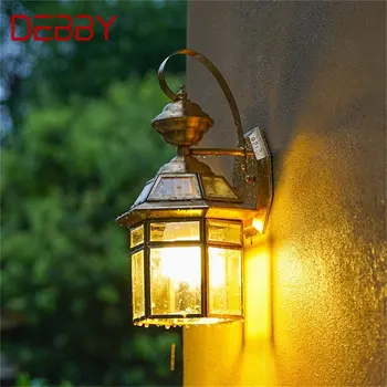 Настенный Светильник DEBBY Retro Outdoor Brass Waterproof IP65 Sconces LED Light для Домашнего Крыльца и Двора