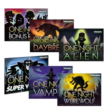 Настольные игры One Night Ultimate Рассвет Оборотня вампир инопланетянин супер вэллиан бонусные роли карточная игра для домашних вечеринок игральные карты