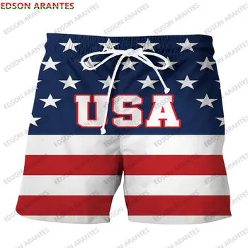 Новые Американские Мужские Гавайские Пляжные Шорты Custom Name USA Flag 3D Print Athletic Short for Gym Walk Home Baseketball Workout Sport