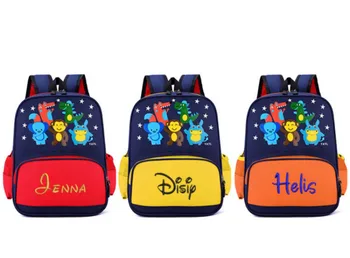 Новый водонепроницаемый рюкзак большой емкости с вышитым названием, контрастный рюкзак для милых мальчиков и девочек