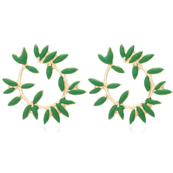 Новый тренд 2023 года-серьги в форме С-образных листьев-ветвей для женских украшений