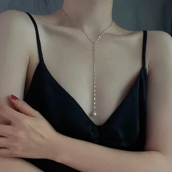 Ожерелье с подвеской из искусственного жемчуга для женщин INS Kpop, цепочка на ключицу, цепочка на шею, Роскошный ювелирный подарок для студенток