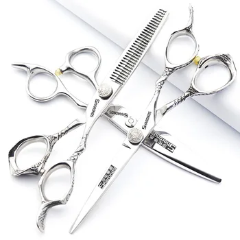 Парикмахерские Специальные Новые Профессиональные парикмахерские ножницы Плоские ножницы 6-дюймовые ножницы с V-образным зубом для филировочных ножниц
