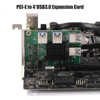 Плата Адаптера Видеокарты PCI-E X4 к USB3.0 Удлинитель Видеокарты Плата Расширения с 4 Интерфейсами USB3.0