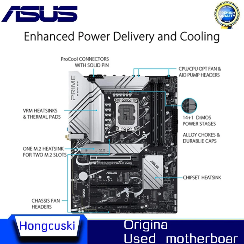 Подержанный Z790A для Asus PRIME Z790-P WIFI DDR5 Оригинальный настольный компьютер для материнской платы Intel Z790 Поддержка LGA 1700 13900KF 13700K . ' - ' . 0