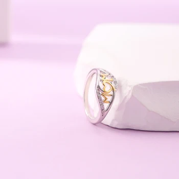 Простое кольцо с алфавитом Леди мамы, посеребренное, отправленное маме на День рождения, подарок на День матери