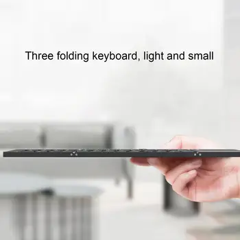 Прочная портативная клавиатура, 81 клавиша, беспроводная клавиатура с цифровой клавиатурой, набор текста, три канала, Bluetooth-совместимая клавиатура