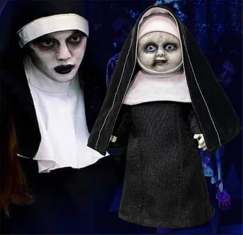 Реалистичные куклы Монахиня, Жуткая католическая фигурка на Хэллоуин, копия реквизита для косплея, Фильм ужасов, Моющаяся маска, наряд для вечеринки по случаю Дня рождения